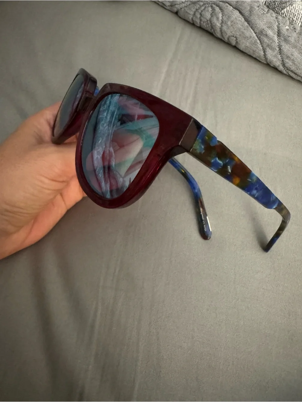 Krewe Lyons Sunglasses Blue Burgundy